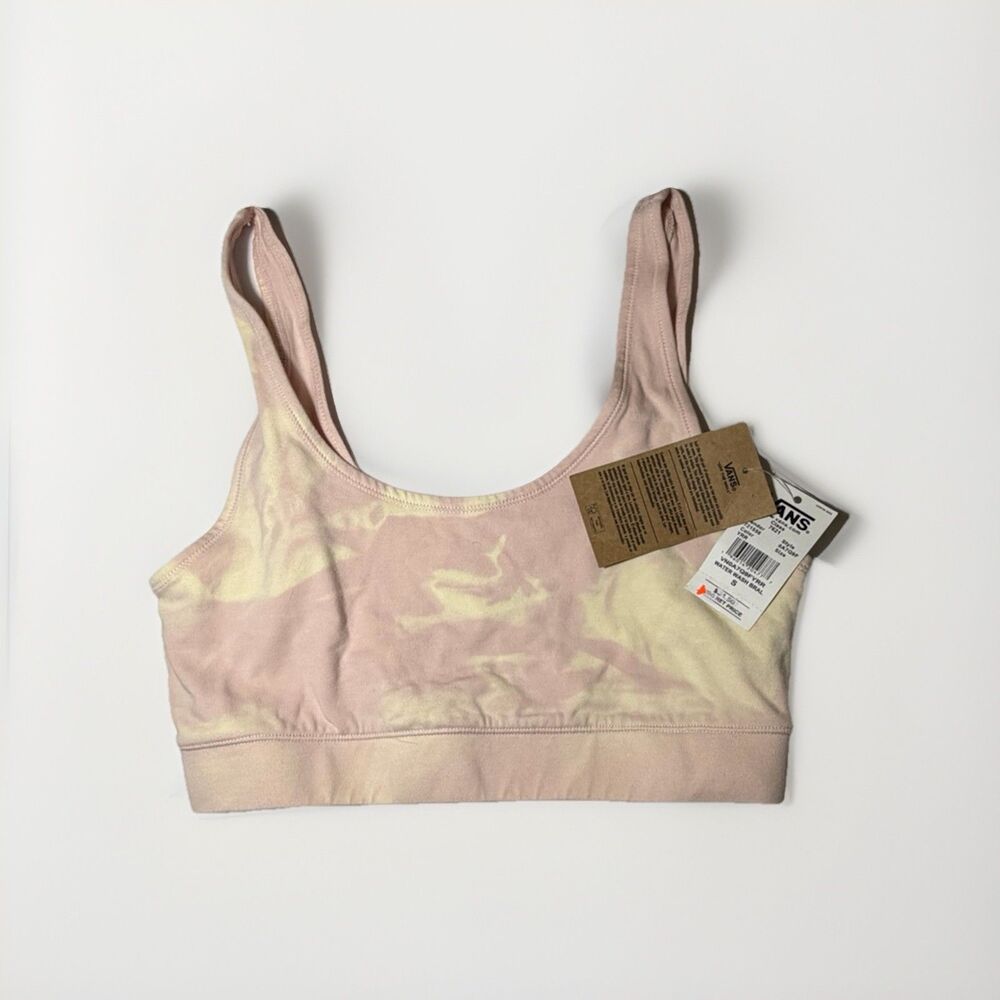 NWT Vans Water Wash Sports Bra Womens Small Pink Tie Dye Bralette